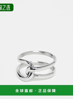 香港直邮ASOS 男士 intertwined 设计防水不锈钢戒指(银色)