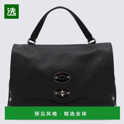 1h可退 香港直邮Zanellato 女士 POSTINA BABY 黑色皮革手提包包