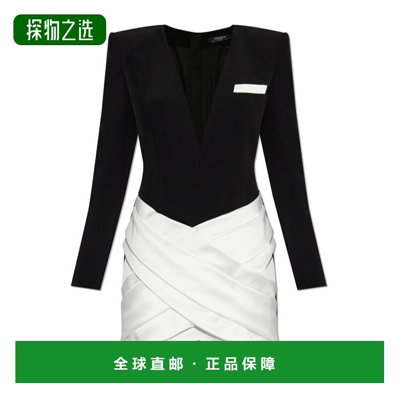 香港直邮Balmain 装饰垂坠连衣裙 EF1R9238MB01长袖