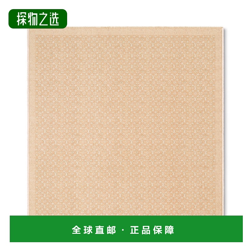 1h可退 欧洲直邮LV路易威登 Remix系列女士米色棉老花图案披肩