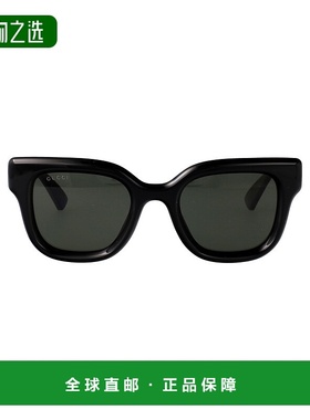 1h可退 香港直邮Gucci 古驰 女士 黑色 GG Big Square 太阳镜 GG1