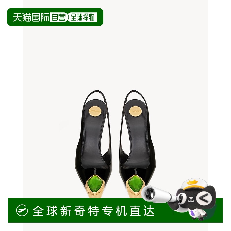 欧洲直邮YSL (2025新品) loulou slingbacks en cuir verni高跟鞋