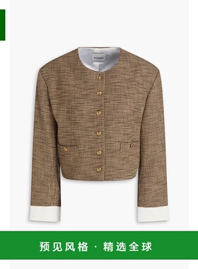 1h可退 香港直邮Sandro 女士 千鸟格花呢夹克 SFPVE01065MARRON