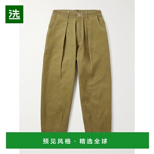 1h可退 香港直邮story mfg 男士 标致阔腿褶裥有机棉质帆布裤子 S