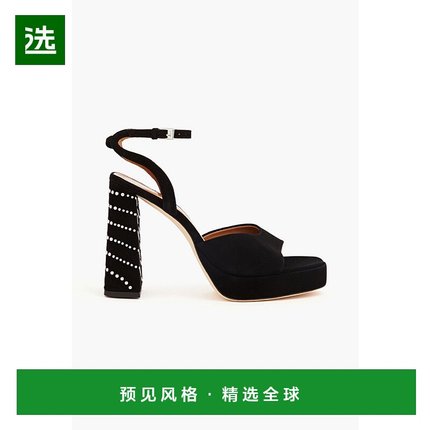 1h可退 香港直邮Staud 女士 Solange 铆钉绒面革凉鞋 5321377CSMW