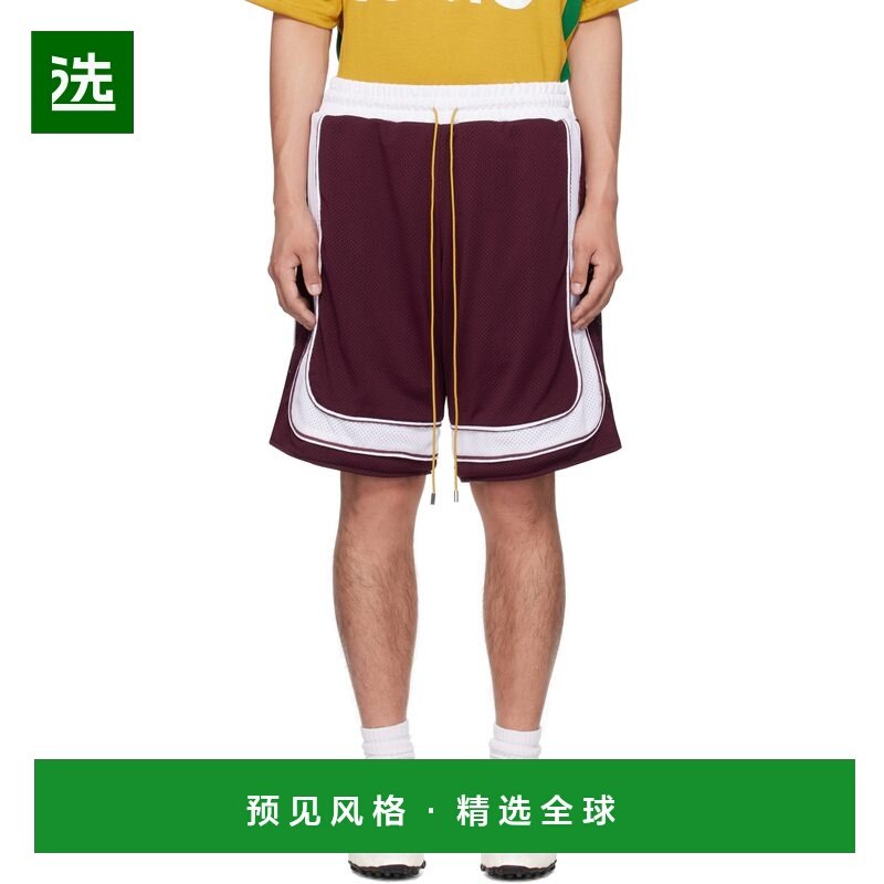 1h可退 香港直邮Rhude 男士 酒红色 & 白色 Como Basketball 短裤,男装,休闲裤,淘宝优惠券,粉丝福利购,淘宝优惠卷