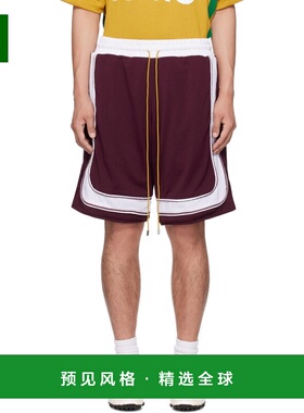1h可退 香港直邮Rhude 男士 酒红色 & 白色 Como Basketball 短裤