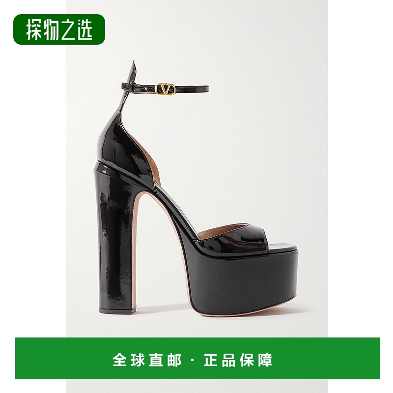香港直邮valentino 华伦天奴 女士 黑色徽标高跟凉鞋 1W2S0FE0VNE