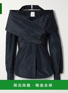 1h可退 香港直邮Patou 女士 露肩裹式缎面衫 BL037699N blue蓝色