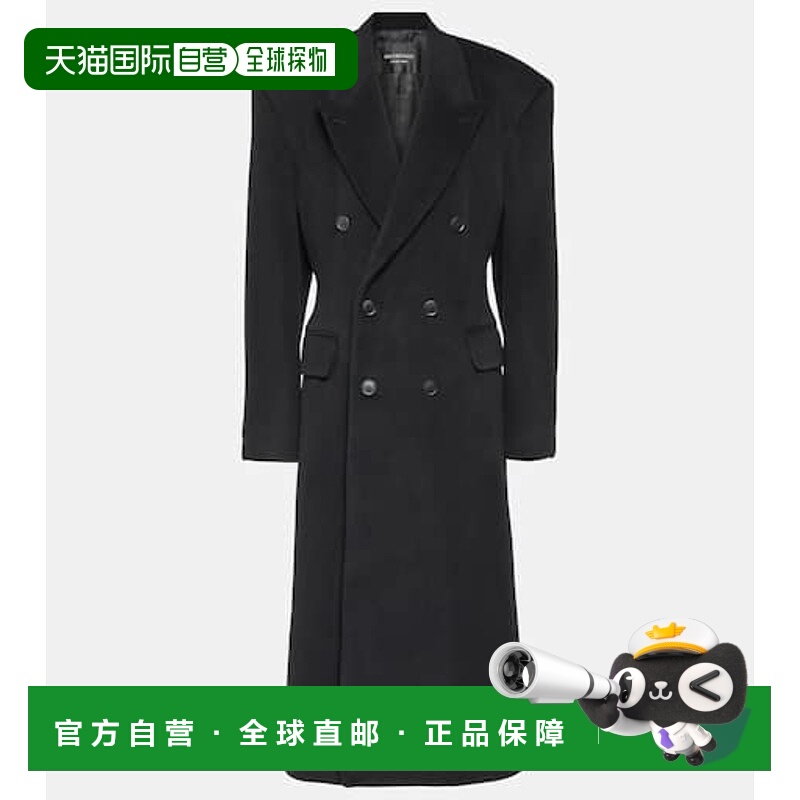 1h可退 香港直邮Balenciaga 巴黎世家 女士 紧身羊绒羊毛大衣