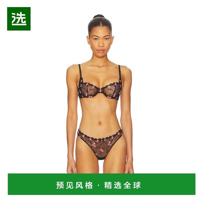 1h可退 香港直邮Fleur Du Mal 女士 Vine 玫瑰刺绣半杯罩文胸 BR0