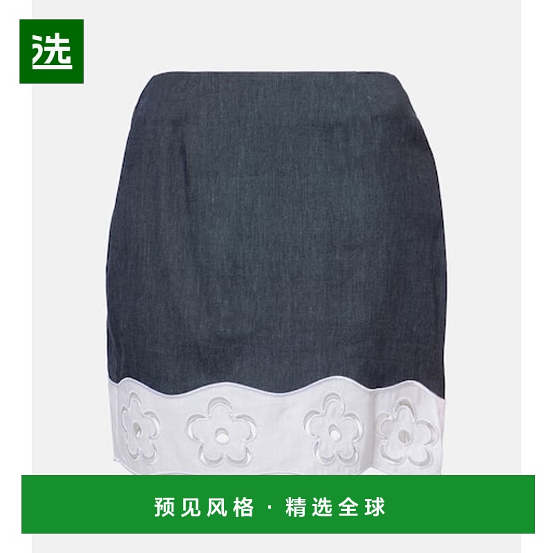 香港直邮Staud 女士 Margaux 亚麻混纺迷你半身裙包臀裙a字裙