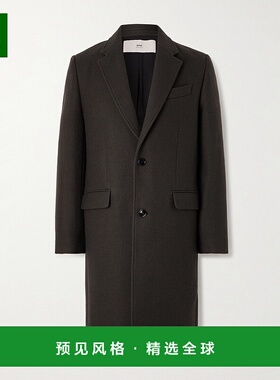 Ami Paris 男士 Boiled 羊毛斜纹布大衣 HCO010WV0078020