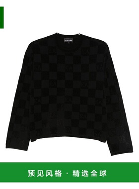 1h可退 香港直邮Emporio Armani 安普里奥·阿玛尼 女士 黑色毛线