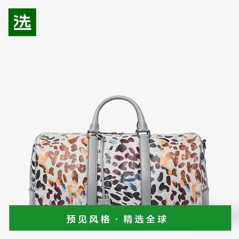 1h可退 欧洲直邮FENDI（2025 年产品）FF 旅行包 - 浅灰色尼龙旅