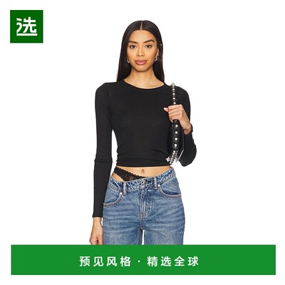 香港直邮Alexander Wang 亚历山大·王 女士 Hotfix 长袖圆领T恤