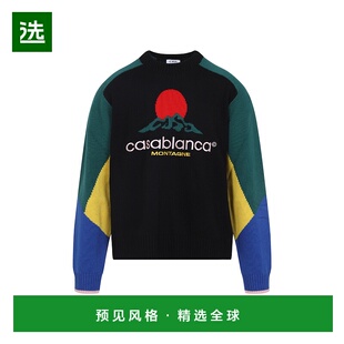 香港直邮Casablanca 男士 嵌花套头衫毛衣 MPF25KW100801CASABLAN