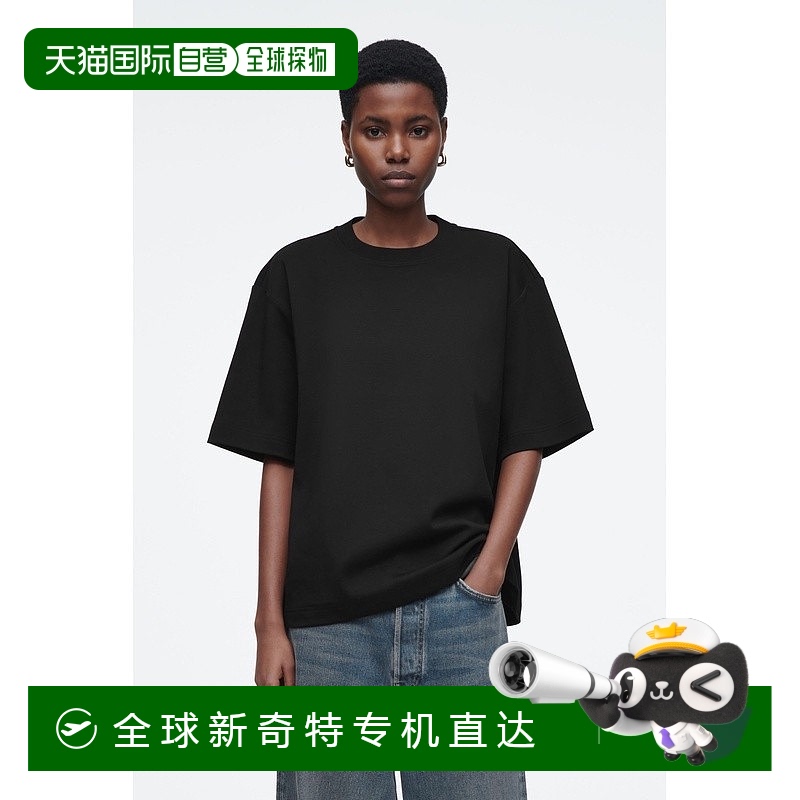 欧洲直邮COS 女士黑色棉质T恤新款