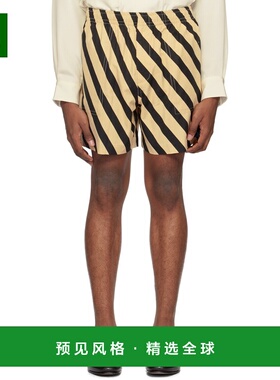 1h可退 香港直邮Bode 男士 黄色 & 黑色 Domino 短裤 MRS24BT017