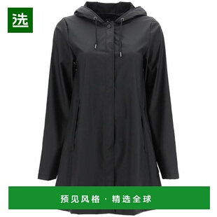 香港直邮RAINS 女士外套 18050BLA SS2023 黑色 A-LINE W HOODED