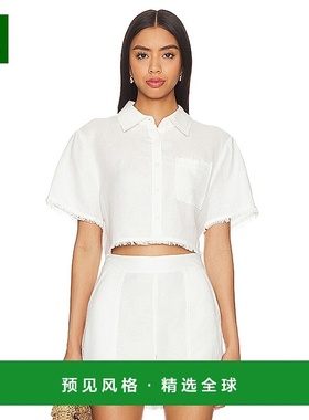 1h可退 香港直邮Simkhai 女士 Solange 短款衬衫 2242307SWSOLID