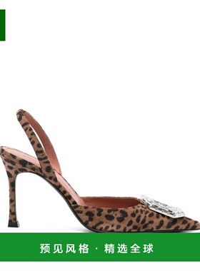 1h可退 香港直邮Amina Muaddi 女士 鞋 CAMELIASLING90LEOPA