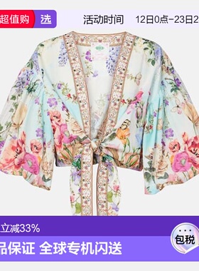 1h可退 香港直邮camilla and marc 女士 绑带泡泡袖短款上衣