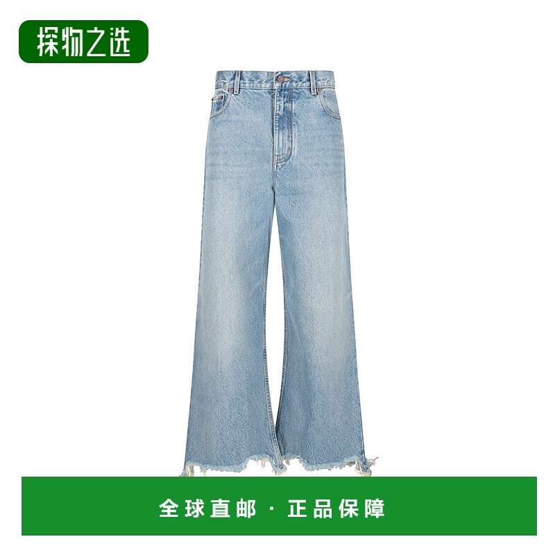 1h可退 香港直邮Chloe 蔻依 女士 標誌貼片磨邊牛仔褲 CH25UDP332