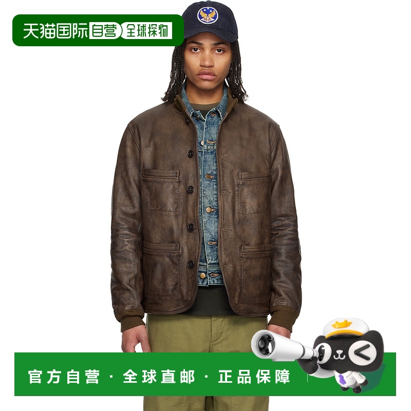 1h可退 香港直邮RRL 拉夫·劳伦RRL 男士 棕色 Parkhurst 皮革夹