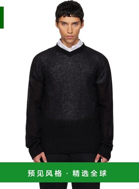1h可退 香港直邮Rier 男士 黑色 V 领毛衣 KNW61ASL 舒适时尚