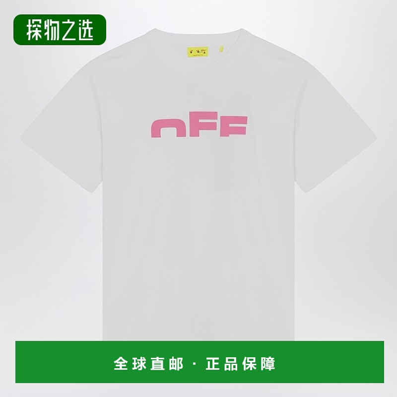香港直邮off-white 女童 Type 徽标T恤(白/粉红)童装 OGAA001F25J