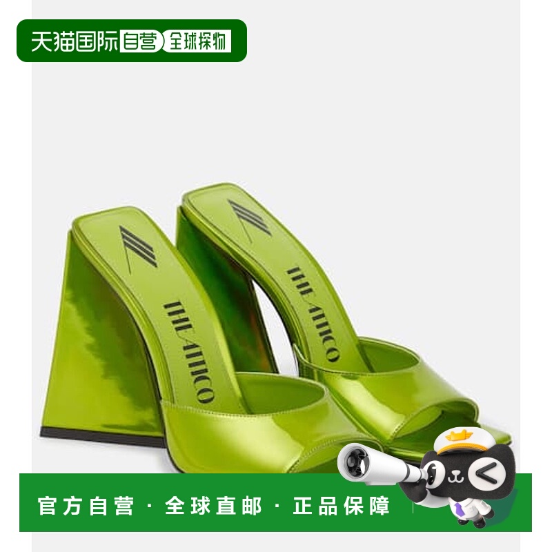 1h可退 香港直邮The Attico 女士 Devon 仿皮凉拖 green绿色 舒适