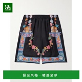 范思哲 男士 Coral 香港直邮Versace Theatre真丝短裤 10024761A1