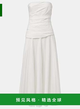 香港直邮Simkhai 女士 Arie 无肩带棉混纺中长连衣裙