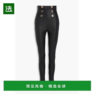精饰皮革紧身长裤 1h可退 女士 巴尔曼 VF15887L 香港直邮Balmain