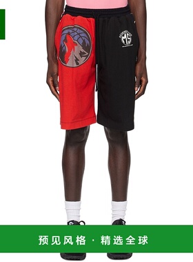 1h可退 香港直邮Marine Serre 男士 红色 & 黑色印花短裤 MSH007U