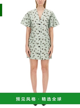 1h可退 香港直邮GANNI 女士连衣裙 F9418 AW2024 绿色