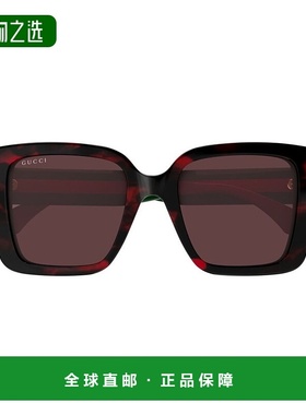 1h可退 香港直邮Gucci 古驰 女士 方框太阳镜 GG1861S red红色 舒