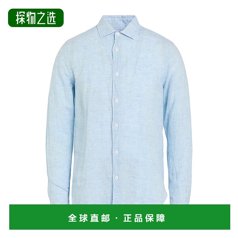 香港直邮Orlebar Brown 男士 亚麻衬衫 blue蓝色 舒适时尚