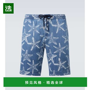 1h可退 香港直邮Vilebrequin 男士 印花百慕大牛仔短裤 blue蓝色