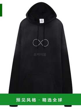 韩国直邮VETEMENTS UE63HD340B 黑色 连帽拉链衫卫衣