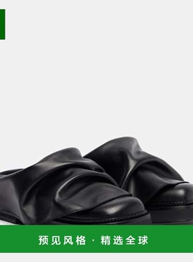 1h可退 香港直邮The Attico 女士 Robin 迷你皮质凉拖 black黑色