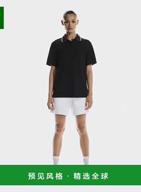 欧洲直邮On/昂跑 Courtside系列女士黑色再生聚酰胺P标识logo短袖