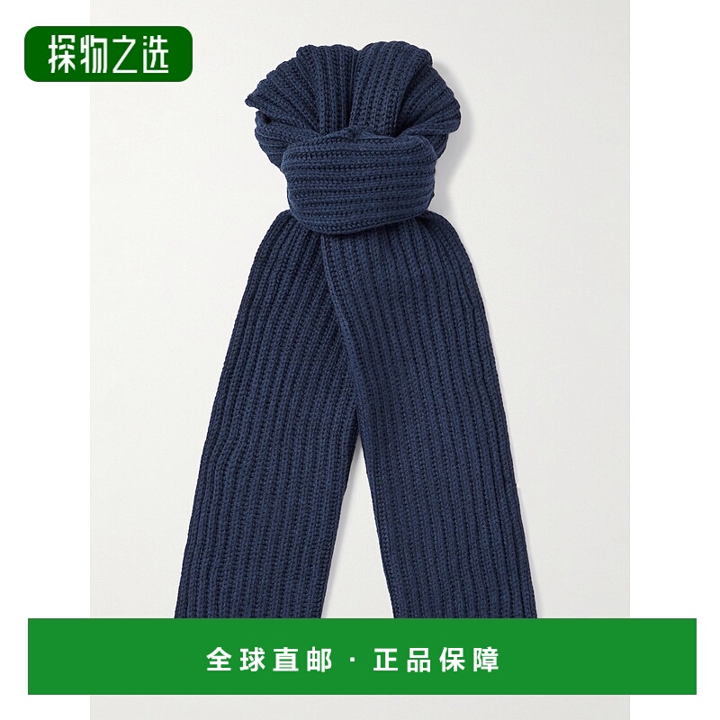 1h可退 香港直邮Loro Piana 诺悠翩雅 男士 罗纹羊绒围巾 FAP9441