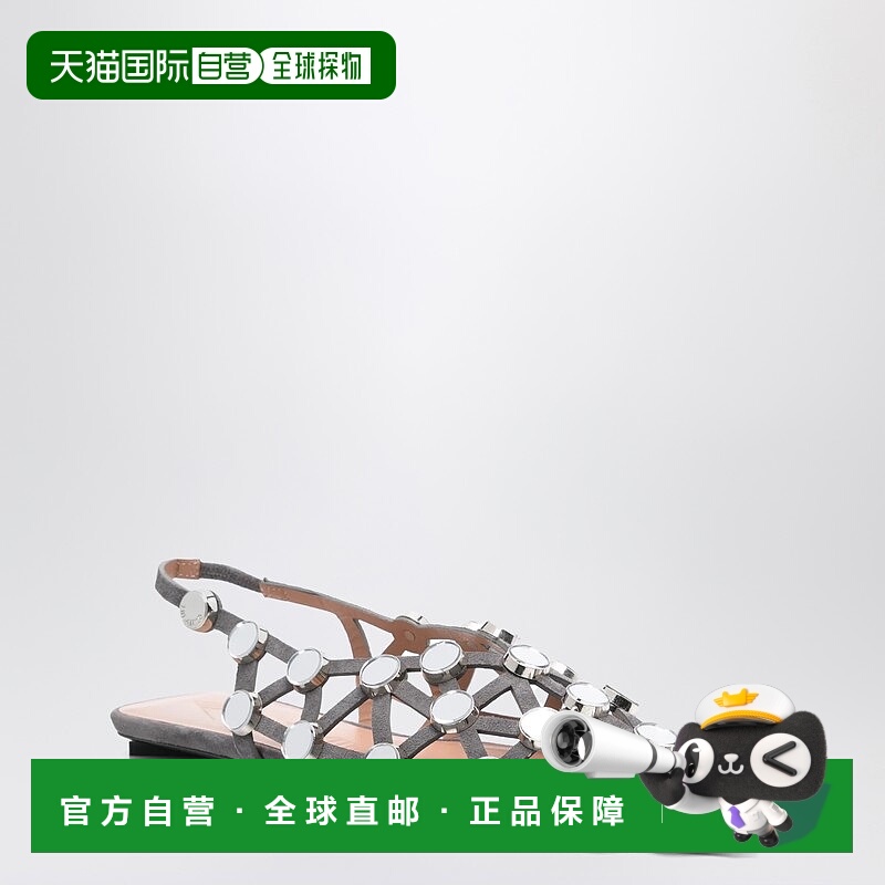 1h可退 香港直邮The Attico 女士 Grid 深灰芭蕾平底鞋 250WSH008