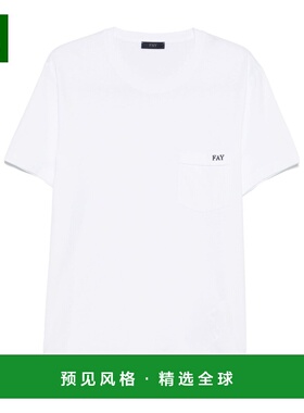 香港直邮FAY 男士T恤 NPMB3501280UCXB001 SS2025 白色 logoT恤