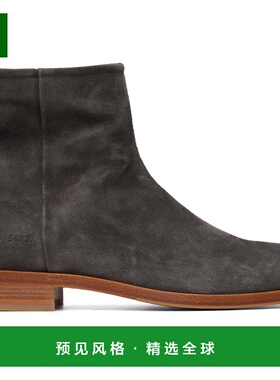 1h可退 香港直邮Common Projects 男士 灰色 Zipper Suede 踝靴 A