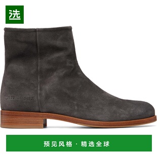 1h可退 香港直邮Common Projects 男士 灰色 Zipper Suede 踝靴 A