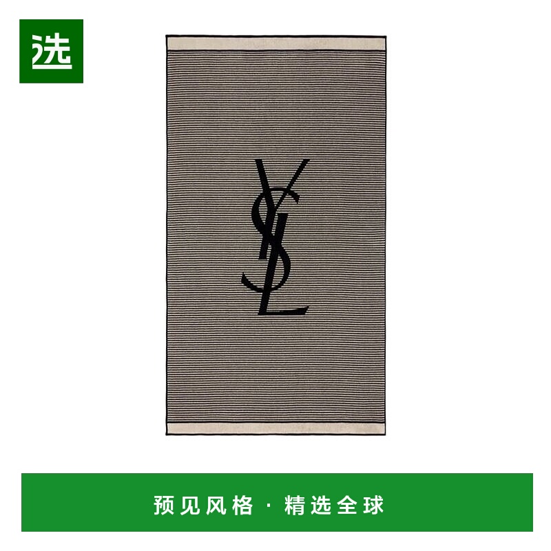 香港直邮Saint Laurent cassandre棉质条纹毛巾 8274953Y106