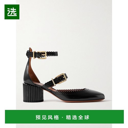 1h可退 香港直邮ZIMMERMANN 女士 Eddie 齿纹皮质玛丽珍浅口鞋 54